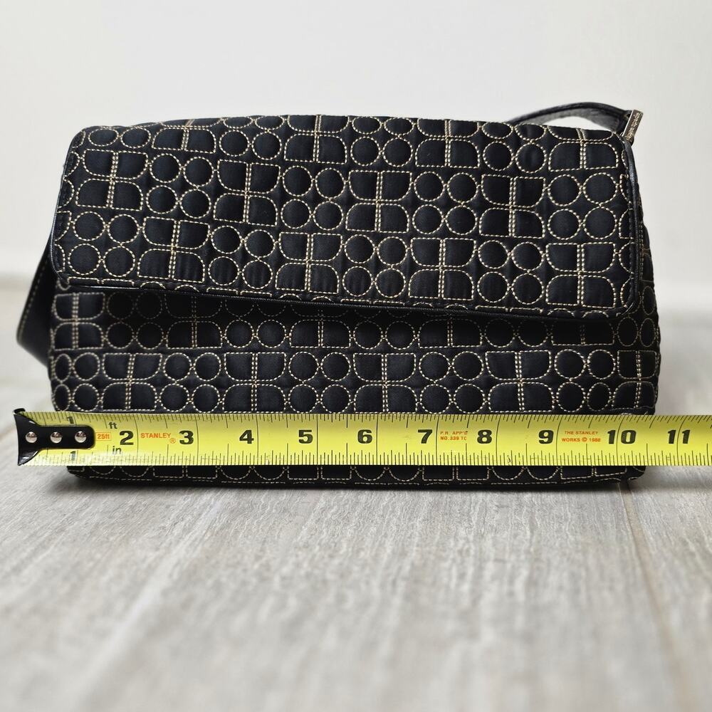 Kate Spade 1990s Iconic Purse, Vintage Logo Handbag, Dot Noel, Black & Tan Bag - Picture 4 of 10